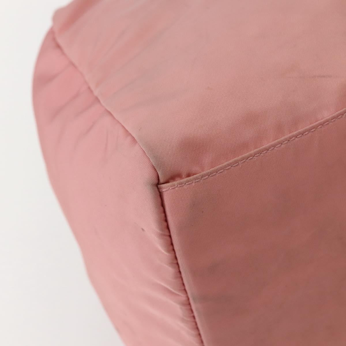 Prada Side Pocket Bauletto Bag Nylon with Leather, PINK, NYLON, Handbag