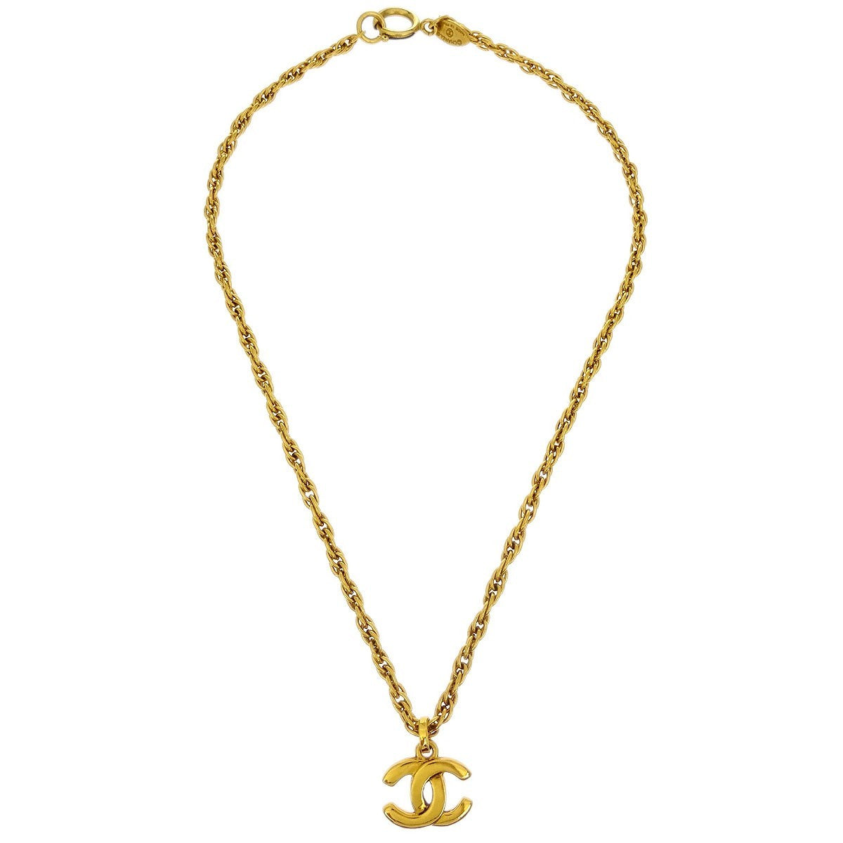 Chanel CC Pendant Necklace Metal, GOLD, GOLD_PLATED, Necklace