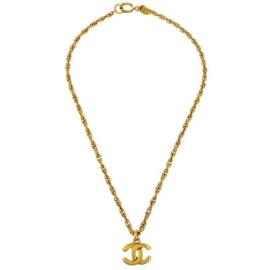 Chanel CC Pendant Necklace Metal, GOLD, GOLD_PLATED, Necklace
