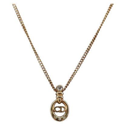 Christian Dior CD Pendant Necklace Metal, GOLD, METAL, Necklace