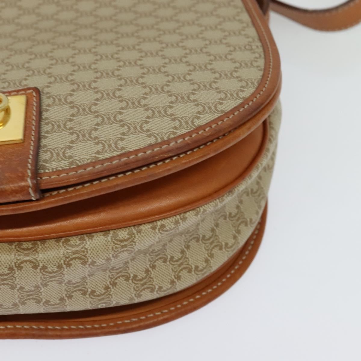 Celine Macadam Shoulder Bag PVC Leather, BEIGE, CANVAS, Shoulder bag