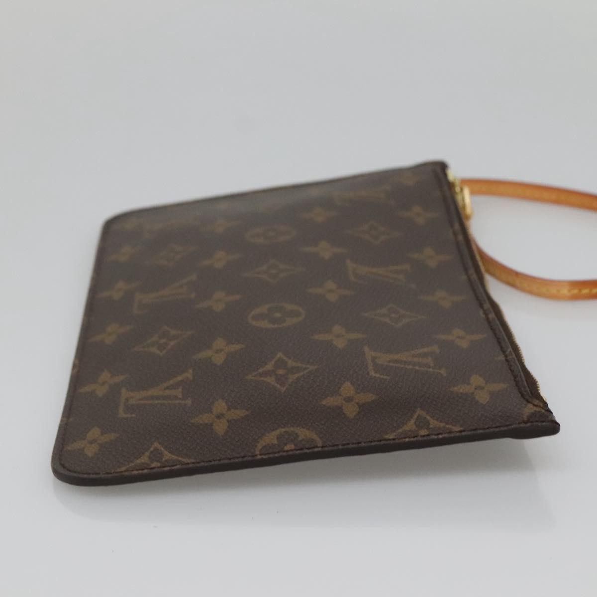 Louis Vuitton Neverfull Pochette Monogram Canvas, BROWN, CANVAS, Tote bag