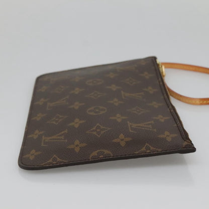 Louis Vuitton Neverfull Pochette Monogram Canvas, BROWN, CANVAS, Tote bag