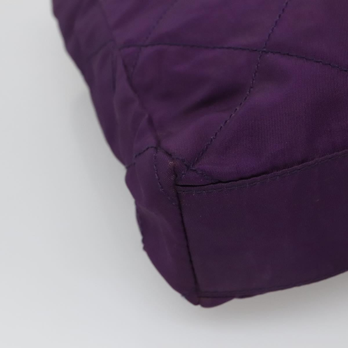Prada Chain Shoulder Bag Quilted Tessuto, PURPLE, NYLON, Shoulder bag