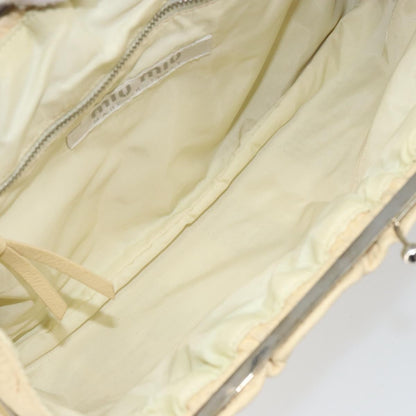 Miu Miu Kisslock Frame Top Handle Bag Leather, BEIGE, LEATHER, Shoulder bag