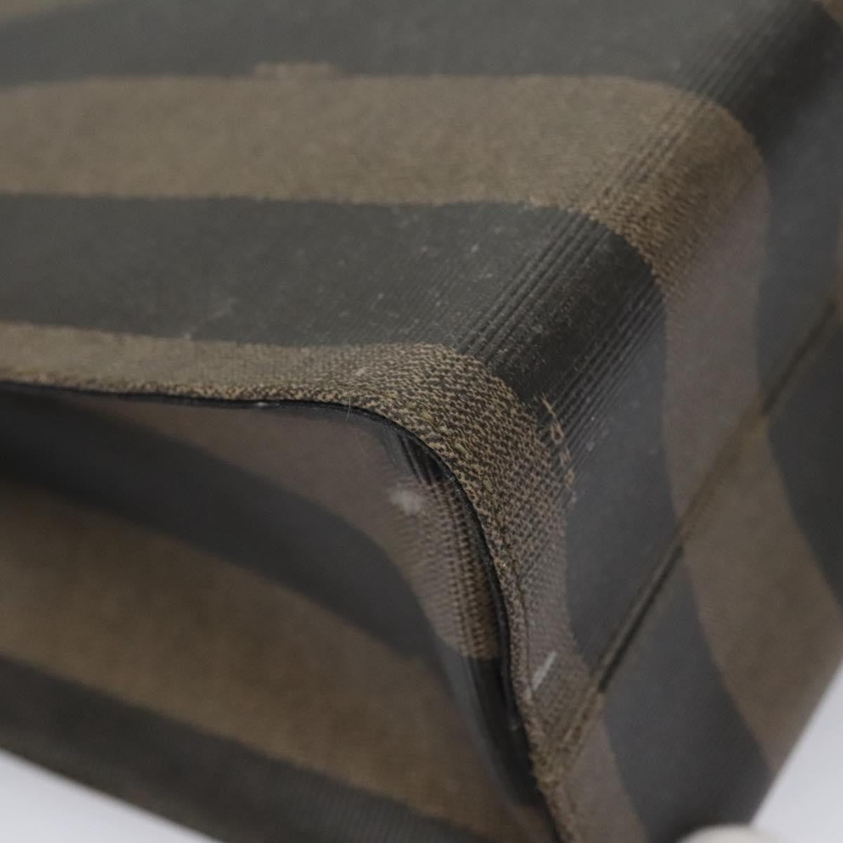 Fendi Vintage Logo Stamp Tote Pequin Coated Canvas, BROWN, CANVAS, Tote bag