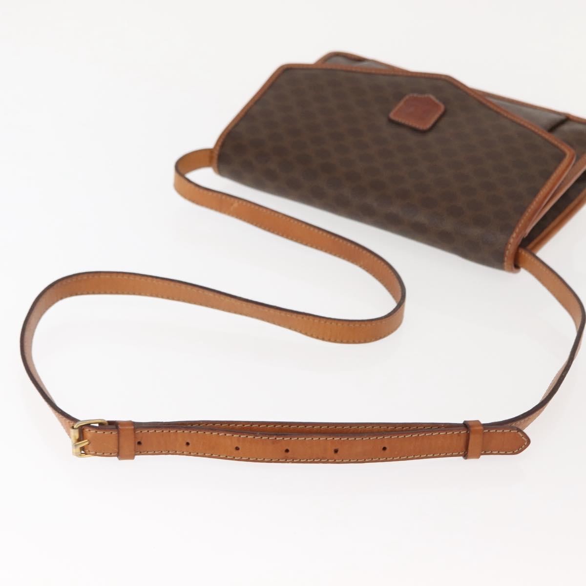 Celine Vintage Macadam Shoulder Bag Canvas and Leather, BROWN, CANVAS, Shoulder bag