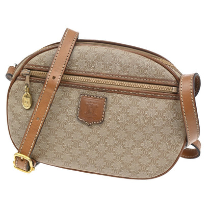 Celine Macadam Shoulder Bag Canvas, BROWN, CANVAS, Shoulder bag