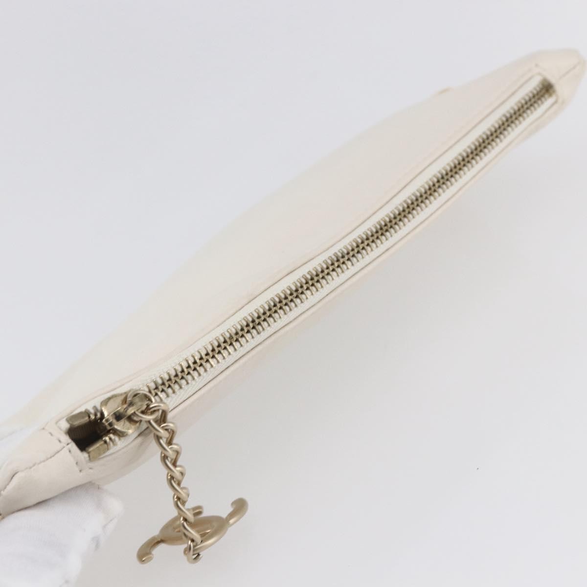 Chanel Camellia Clutch Bag Leather, ECRU, LEATHER, Clutche & pouche