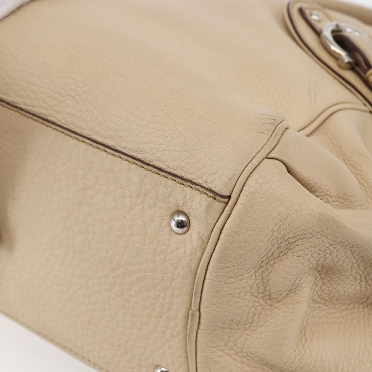 Salvatore Ferragamo Gancini handbag Leather, BEIGE, LEATHER, Shoulder bag