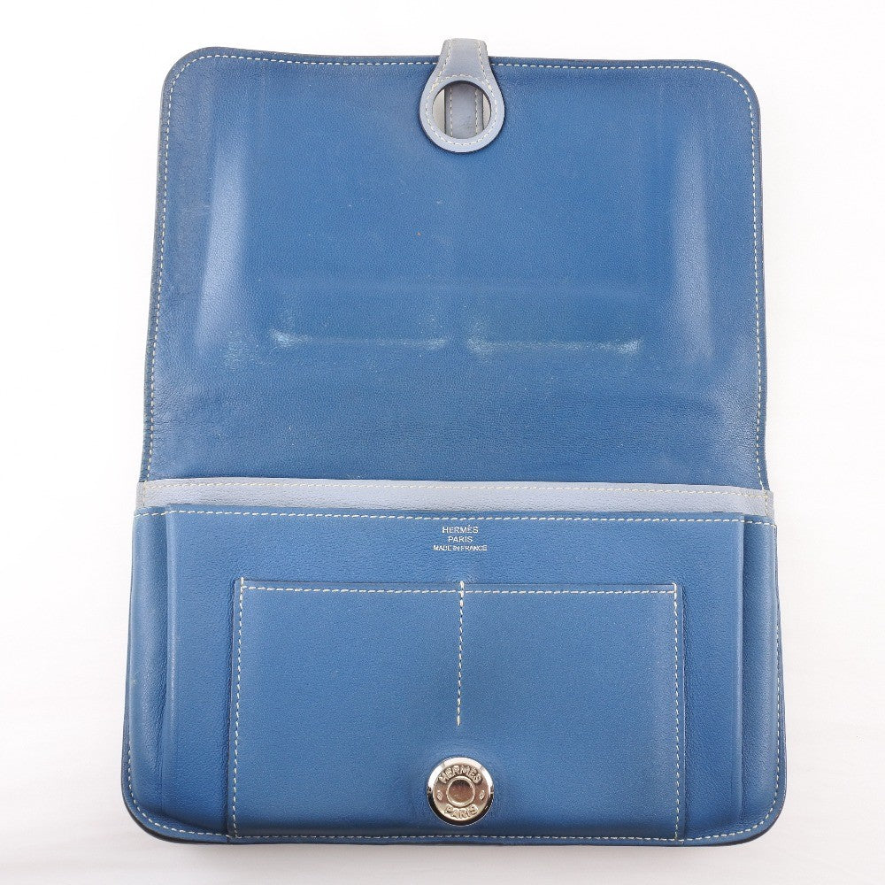 Hermes Dogon Coin Purse Leather, BLUE, LEATHER, Wallets