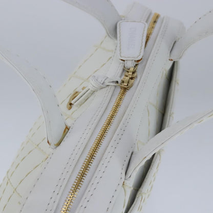 Chanel Surpique Zip Around Satchel Quilted Leather, WHITE, LEATHER, Handbag