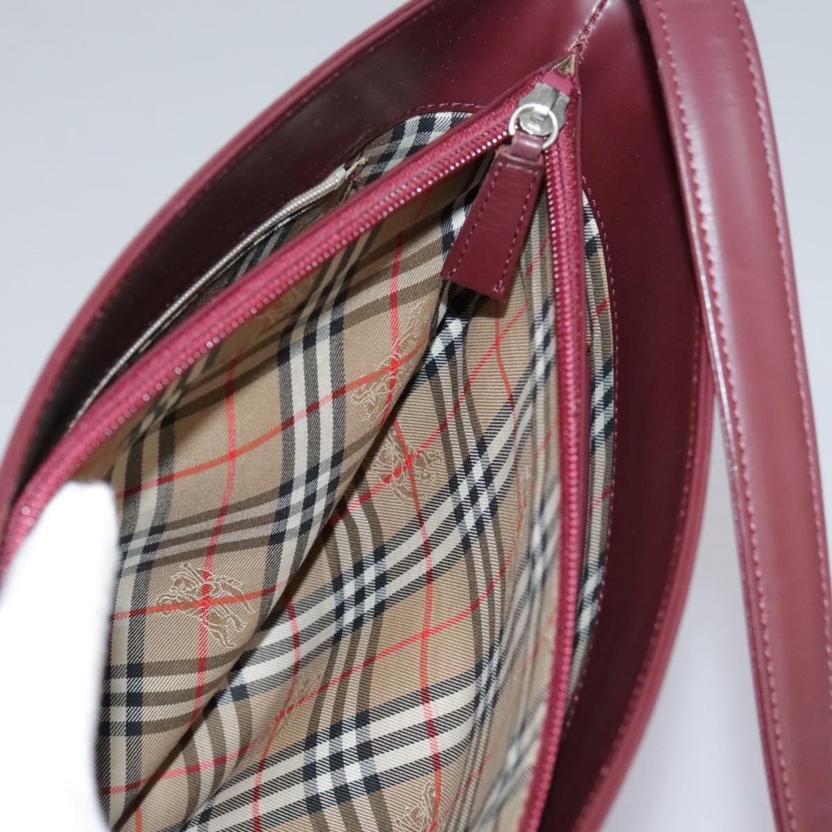 Burberry Shoulder Bag Leather, BURGUNDY, LEATHER, Shoulder bag