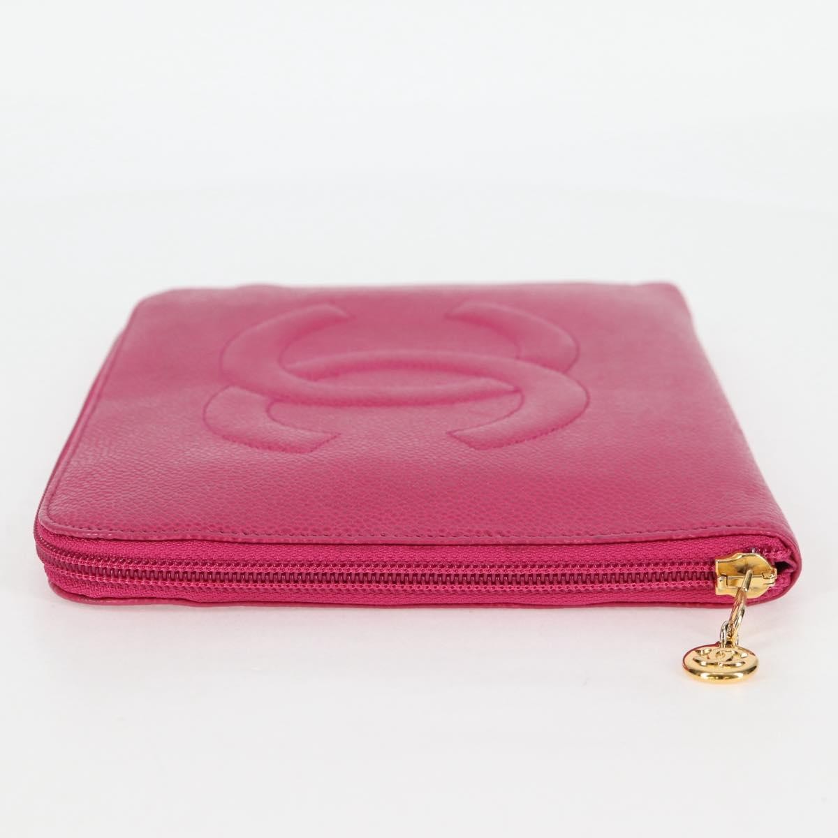 Chanel Vintage Clutch Bag Quilted Leather, PINK, LEATHER, Clutche & pouche