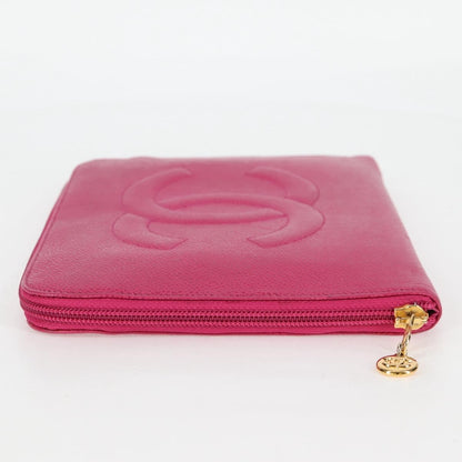 Chanel Vintage Clutch Bag Quilted Leather, PINK, LEATHER, Clutche & pouche