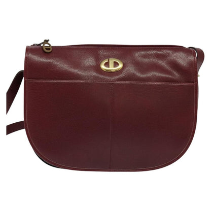 Christian Dior CD Shoulder bag Leather, BURGUNDY, LEATHER, Shoulder bag