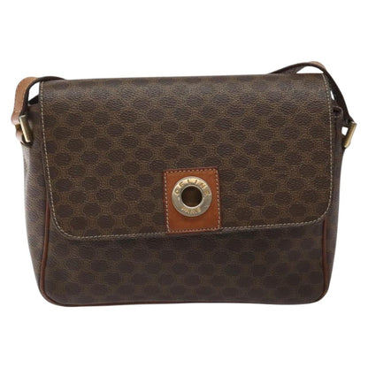 Celine Vintage Macadam Shoulder Bag Canvas, BROWN, CANVAS, Shoulder bag