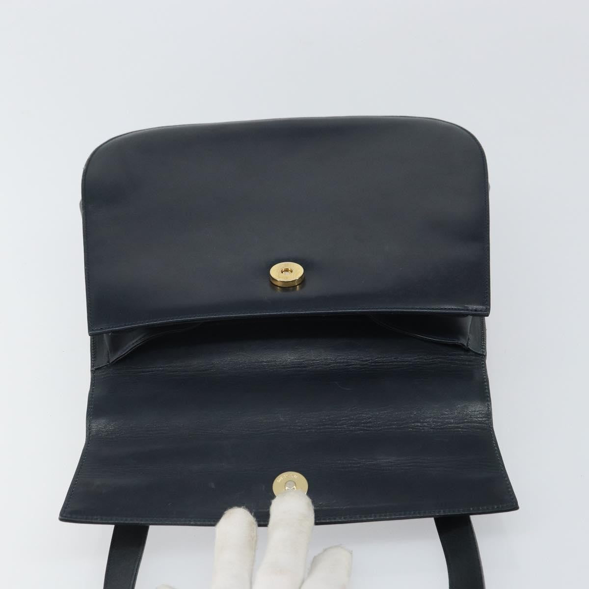 Salvatore Ferragamo Gancini Shoulder Bag Leather, NAVY, LEATHER, Shoulder bag