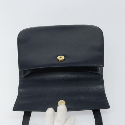 Salvatore Ferragamo Gancini Shoulder Bag Leather, NAVY, LEATHER, Shoulder bag