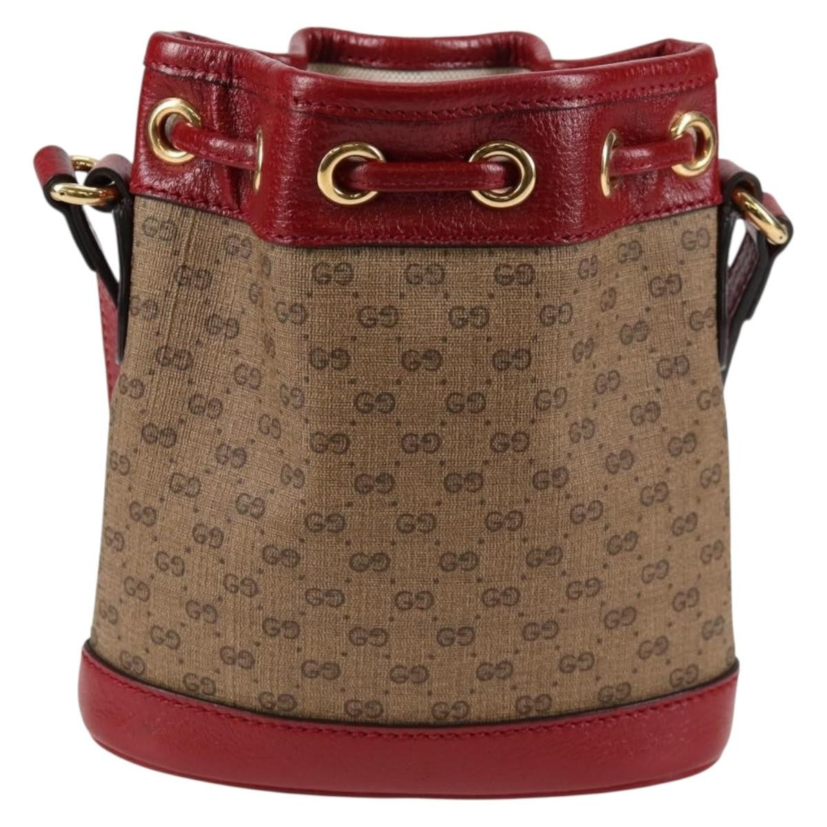 Gucci Doraemon Bucket Bag Printed Mini GG Coated Canvas, BEIGE, PVC, Handbag