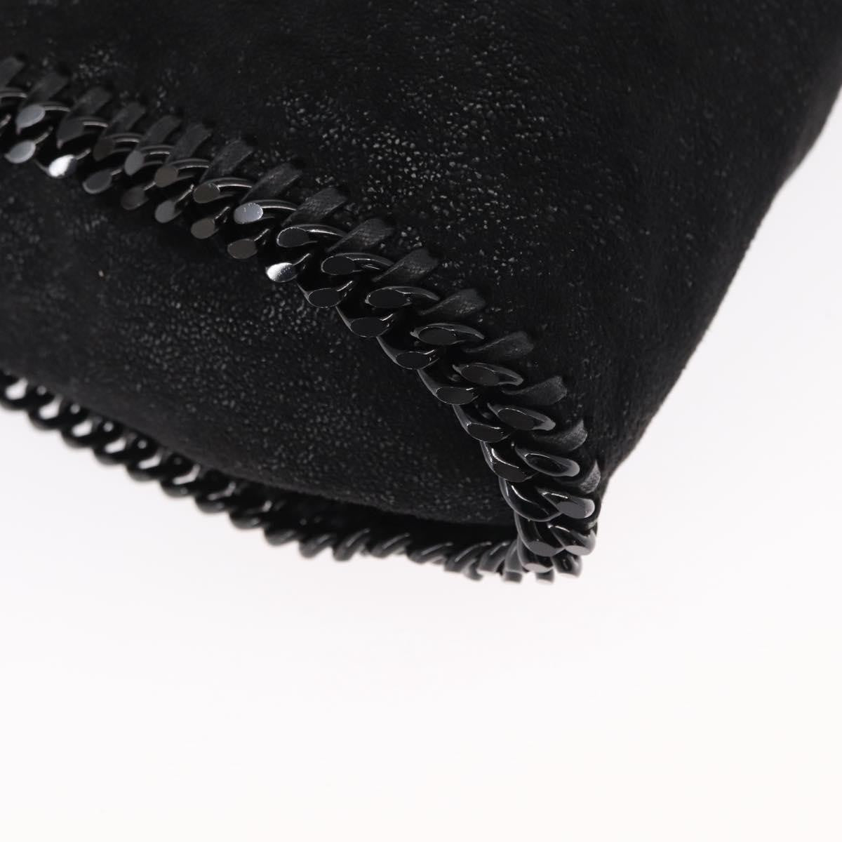 Stella McCartney Falabella Fold Over Bag Shaggy Deer, BLACK, POLYESTER, Shoulder bag