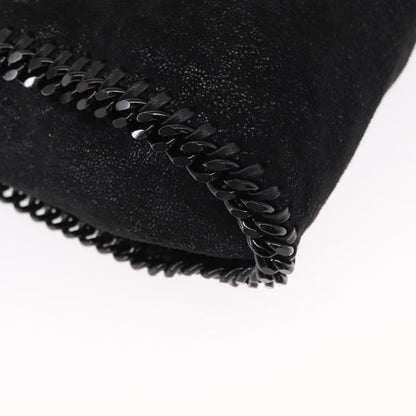 Stella McCartney Falabella Fold Over Bag Shaggy Deer, BLACK, POLYESTER, Shoulder bag