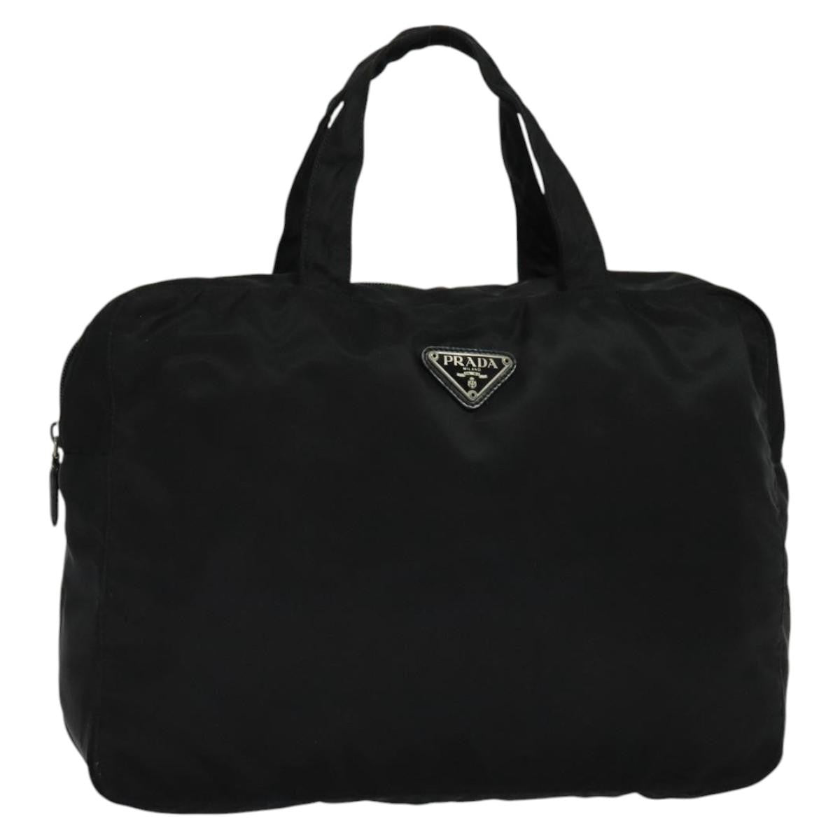 Prada Vintage Zip Handbag Tessuto, BLACK, NYLON, Handbag