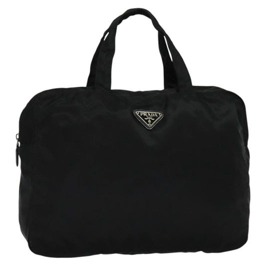 Prada Vintage Zip Handbag Tessuto, BLACK, NYLON, Handbag