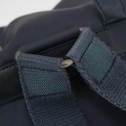 Prada Vela Double Front Pocket Backpack Tessuto with Saffiano Leather, BLUE, NYLON, Backpack