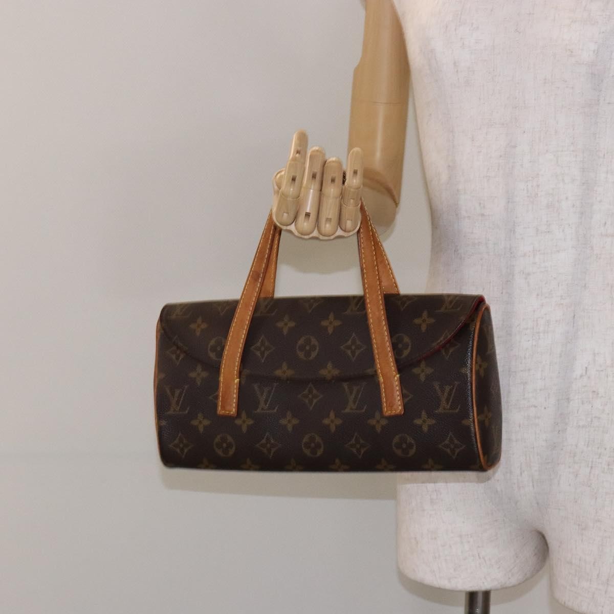 Louis Vuitton Sonatine Handbag Monogram Canvas, BROWN, CANVAS, Handbag