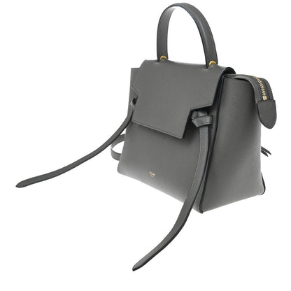 Celine Belt Bag Textured Leather, GRAY, LEATHER, Shoulder bag