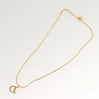 Christian Dior D logo Pendant Necklace Metal, GOLD, METAL, Necklace