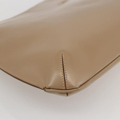 Salvatore Ferragamo Gancini Shoulder Bag Leather, BEIGE, LEATHER, Shoulder bag