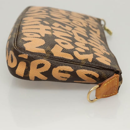 Louis Vuitton Pochette Accessoires Limited Edition Monogram Graffiti, ORANGE, CANVAS, Clutche & pouche