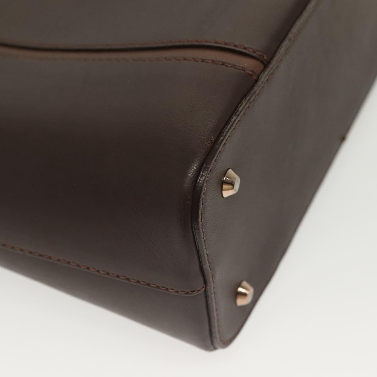 Burberry Handle Tote Leather, BROWN, LEATHER, Handbag