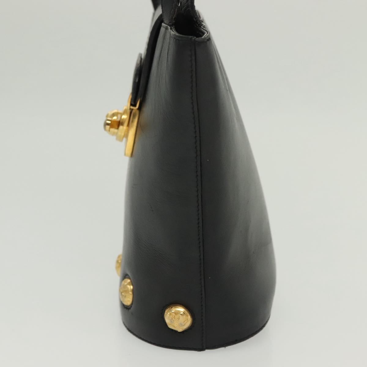 Salvatore Ferragamo Vintage Handbag Leather, BLACK, LEATHER, Handbag