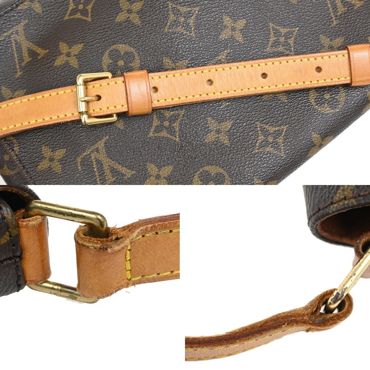 Louis Vuitton Musette Tango Handbag Monogram Canvas, BROWN, CANVAS, Shoulder bag