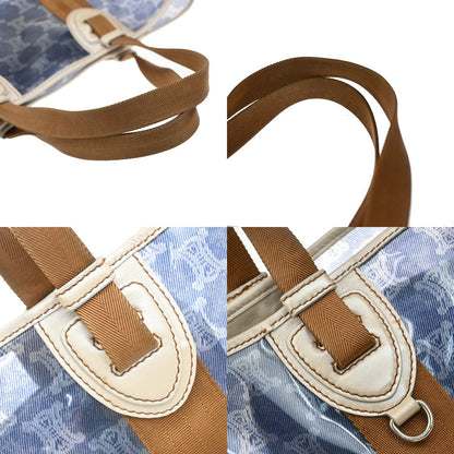 Celine Vintage Macadam Handbag Canvas, BLUE, CANVAS, Tote bag