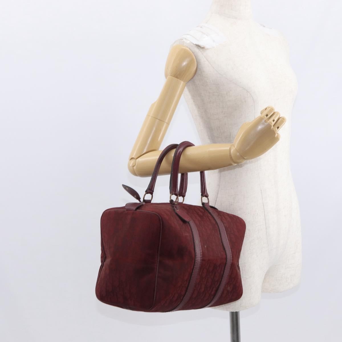 Christian Dior Vintage Trotter Boston Bag Diorissimo Canvas, RED, CANVAS, Handbag