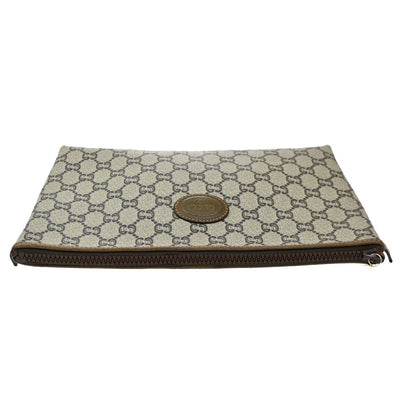 Gucci GG Plus Supreme Pouch Canvas, BROWN, PVC, Clutche & pouche
