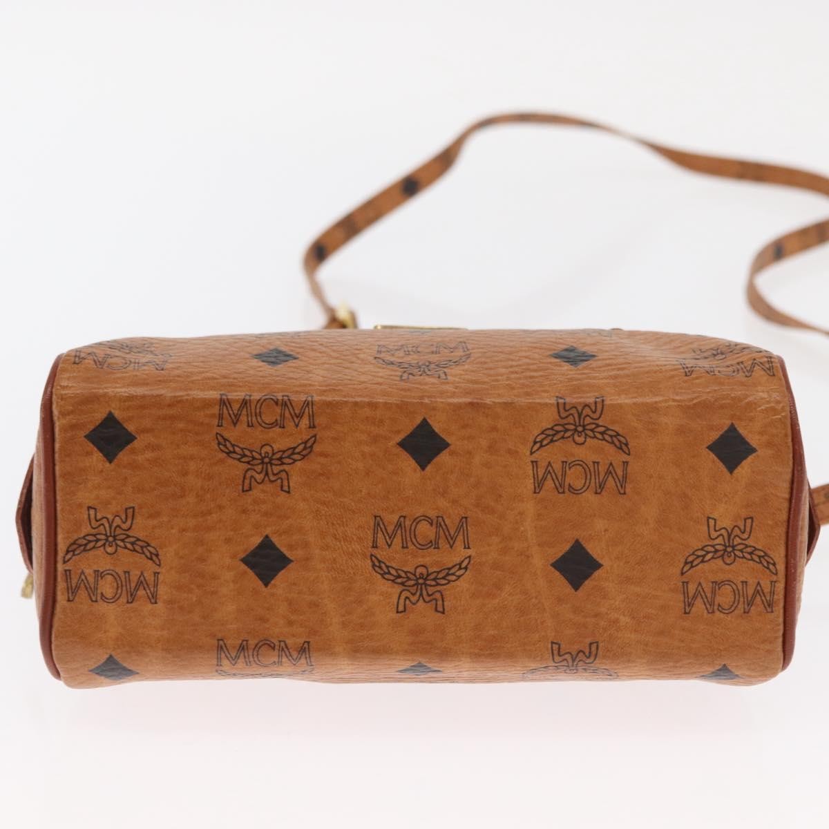 MCM Visetos Handbag Canvas and Leather, Brown, Canvas, Handbag