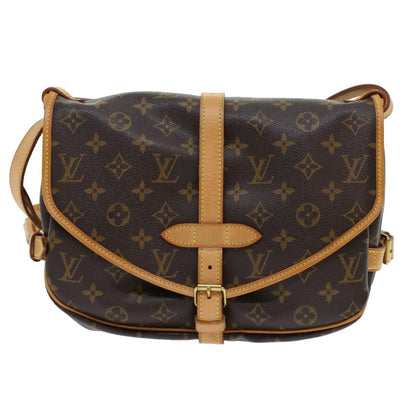 Louis Vuitton Saumur Handbag Monogram Canvas, BROWN, CANVAS, Shoulder bag