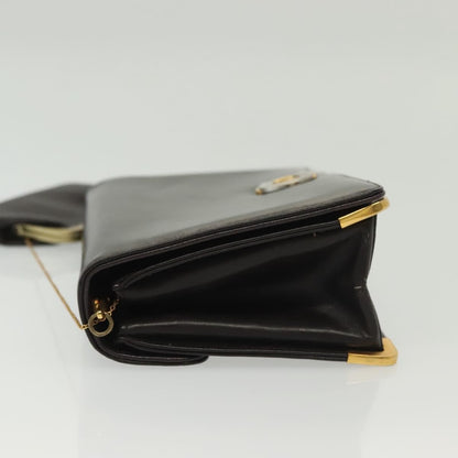 Christian Dior Vintage Shoulder Bag Leather, BROWN, LEATHER, Shoulder bag