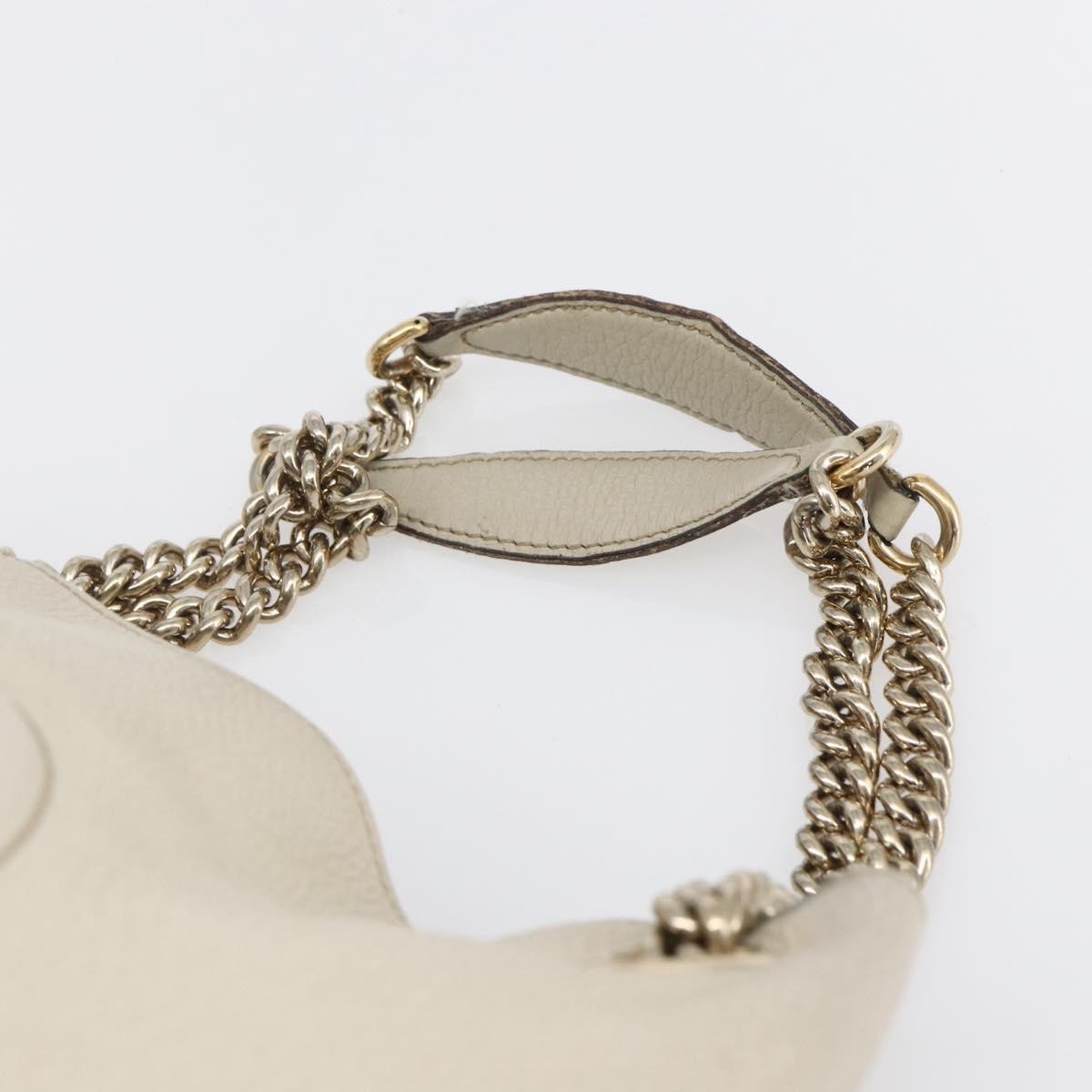 Gucci Soho Chain Strap Shoulder Bag Leather, WHITE, LEATHER, Shoulder bag