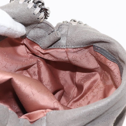 Stella McCartney Falabella Fold Over Crossbody Bag Shaggy Deer, GRAY, POLYESTER, Crossbody bag