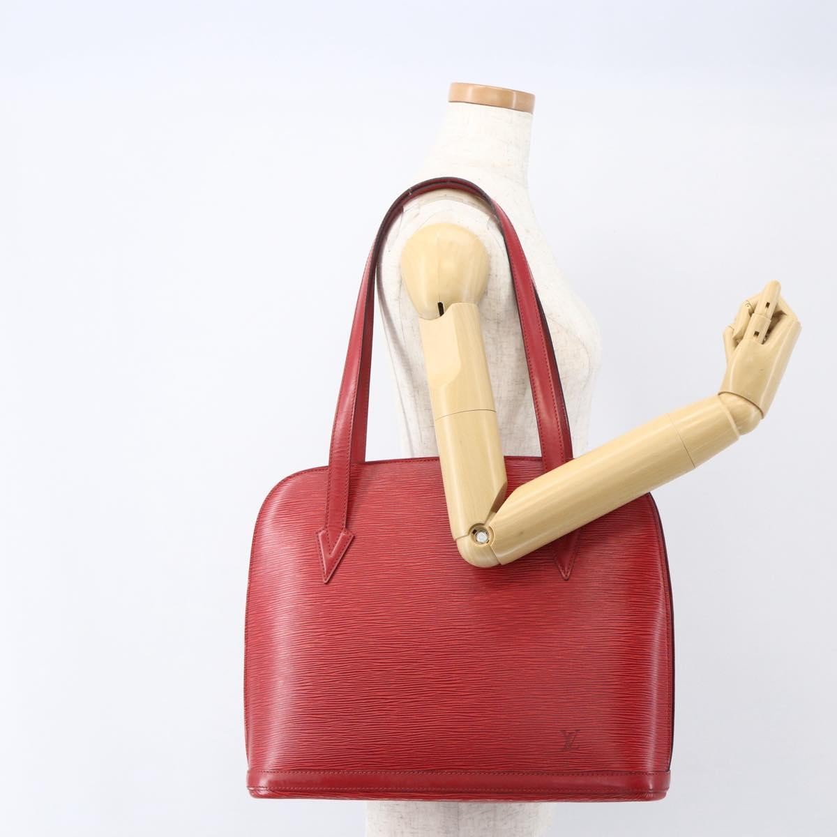 Louis Vuitton Lussac Handbag Epi Leather, RED, LEATHER, Shoulder bag