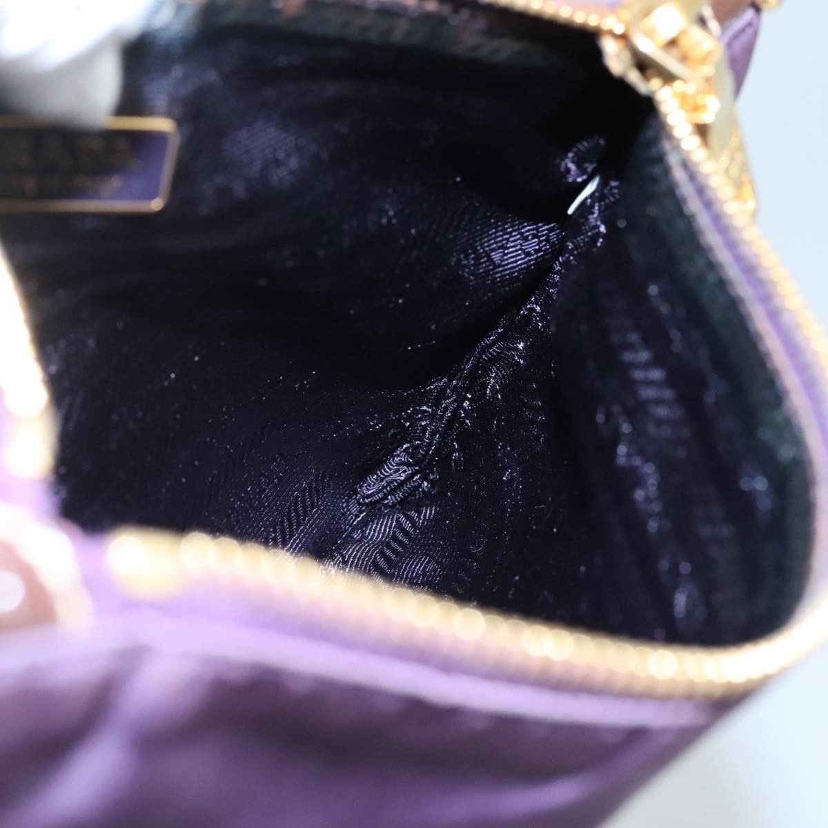 Prada Logo Zip Pouch Tessuto, PURPLE, NYLON, Clutche & pouche