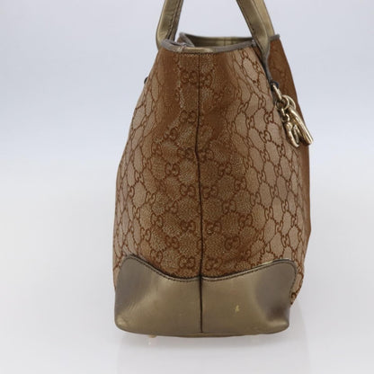 Gucci Heart Bit Open Tote GG Canvas with Leather, BEIGE, CANVAS, Tote bag
