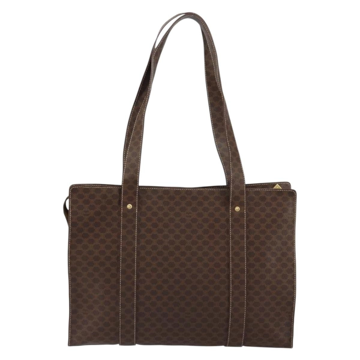 Celine Vintage Macadam Tote bag Canvas, BROWN, CANVAS, Tote bag