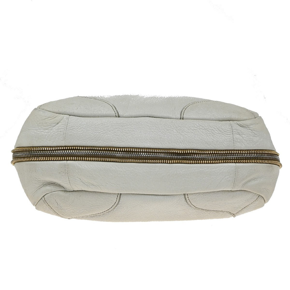 Prada Side Pocket Zip Hobo Vitello Daino, WHITE, LEATHER, Shoulder bag